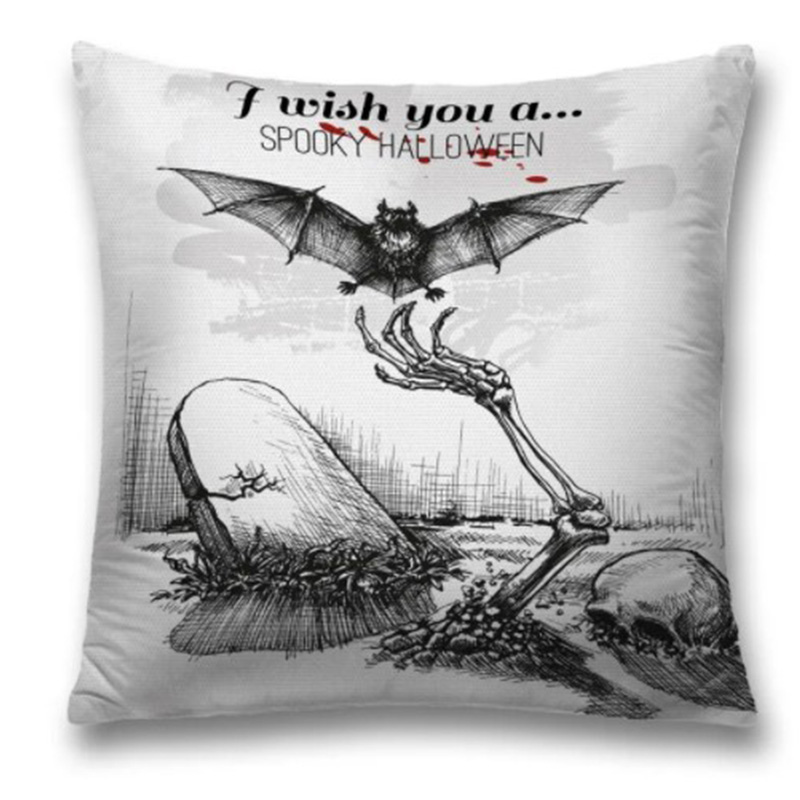 Подушка Spooky Halloween Черный Белый Подушка Spooky Halloween Черный Белый в Барнауле | Loft Concept
