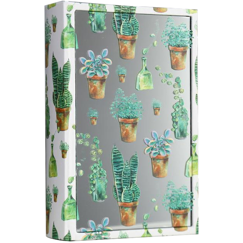 Шкатулка-книга Succulents Mirror Book Box Белый Зеленый Коричневый Шкатулка-книга Succulents Mirror Book Box Белый Зеленый Коричневый в Барнауле | Loft Concept