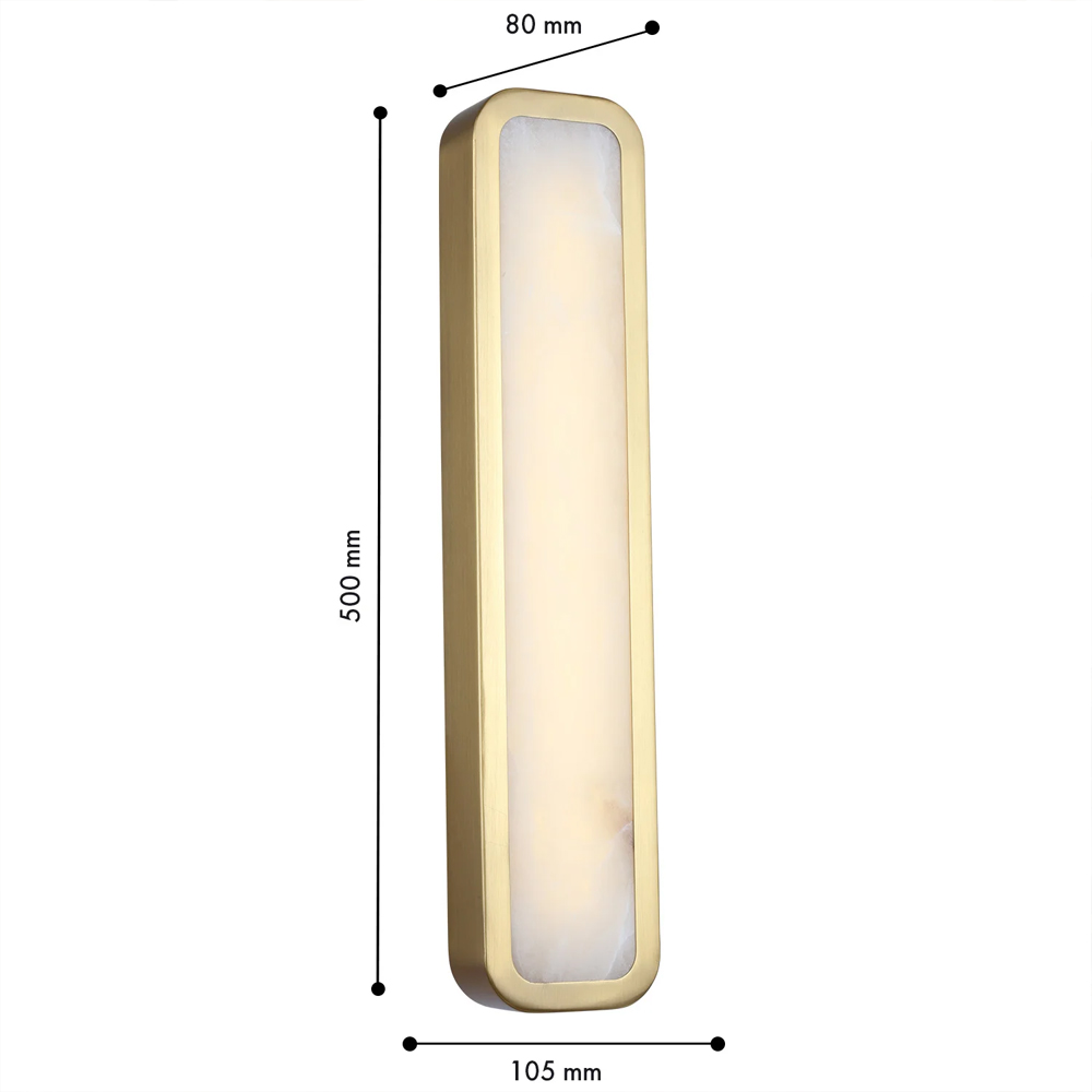 Бра в металлическом корпусе с рассеивателем из бежевого алебастра Cryptocrystalline Stone в Барнауле