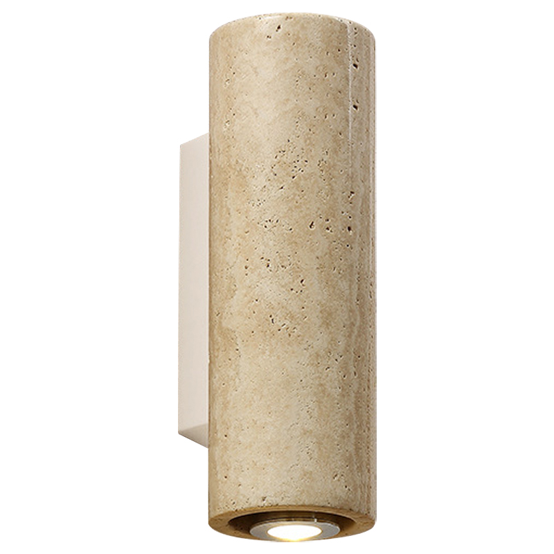 Бра Travertine Cylinder Spot Wall Lamp Бежевый Песочный Белый Бра Travertine Cylinder Spot Wall Lamp Бежевый Песочный Белый в Барнауле | Loft Concept
