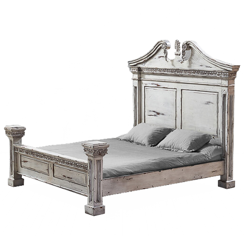 Кровать Gothic Style Bed White Белый винтажная патина Кровать Gothic Style Bed White Белый винтажная патина в Барнауле | Loft Concept