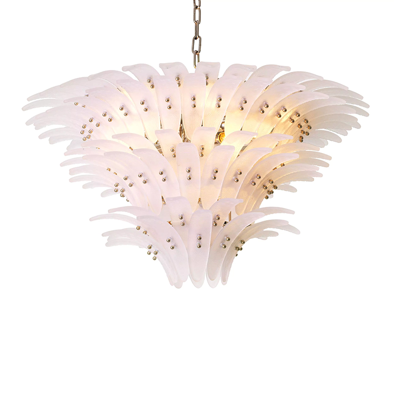 Люстра Philipp Plein Chandelier Bel Air L Белая Белое матовое стекло Хром Люстра Philipp Plein Chandelier Bel Air L Белая Белое матовое стекло Хром в Барнауле | Loft Concept