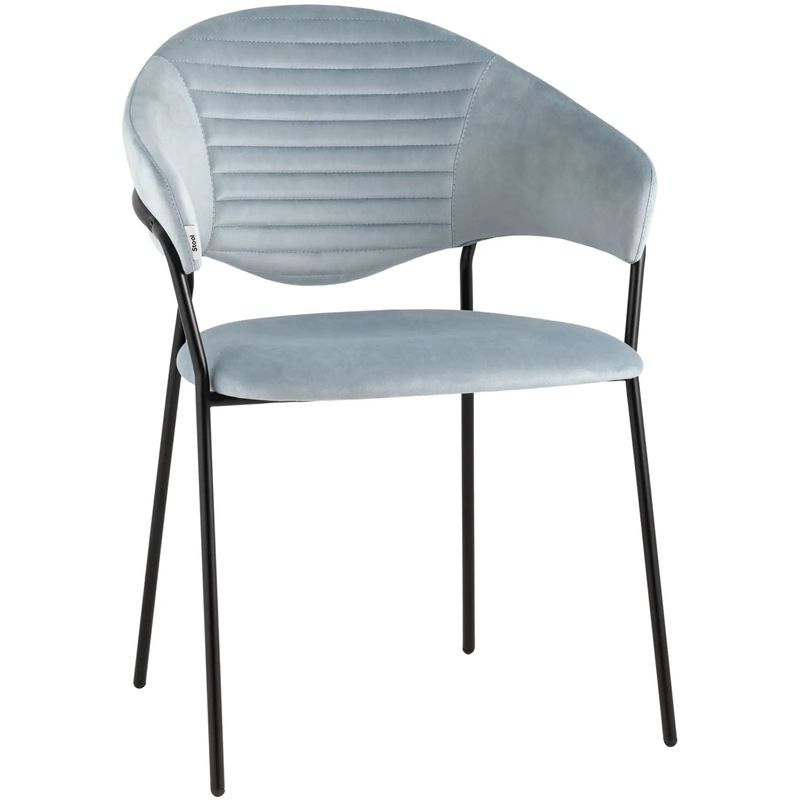 Стул Alexis Chair Пыльно-Голубой Велюр Голубой пастельный Черный Стул Alexis Chair Пыльно-Голубой Велюр Голубой пастельный Черный в Барнауле | Loft Concept