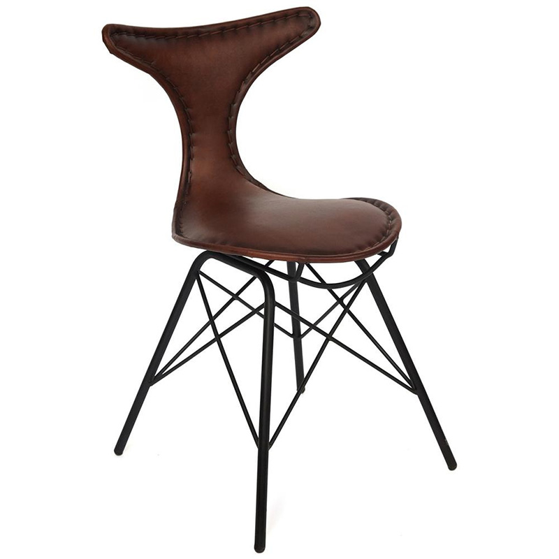 Стул Buffalo Leather Industrial Chair Коричневый Черный Стул Buffalo Leather Industrial Chair Коричневый Черный в Барнауле | Loft Concept