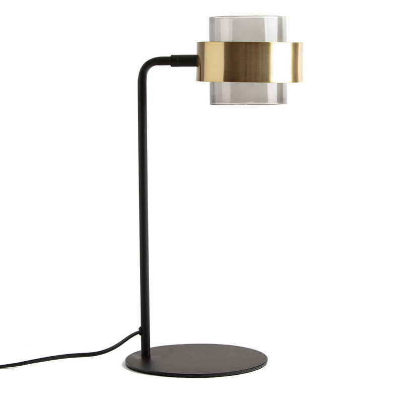 Настольная лампа Truvor Table Lamp Стекло Смок Латунь Черный Настольная лампа Truvor Table Lamp Стекло Смок Латунь Черный в Барнауле | Loft Concept