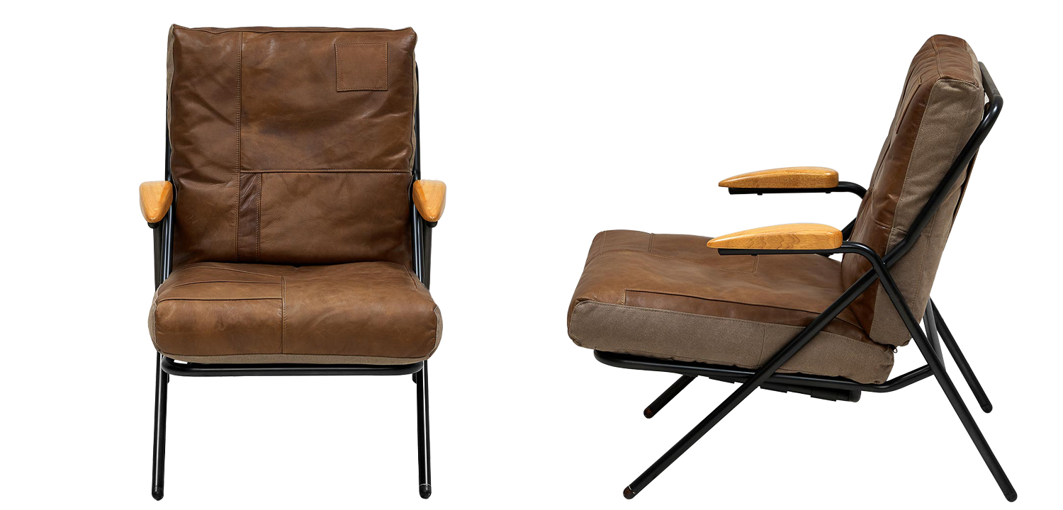 Дизайнерское кожаное кресло в стиле Лофт Bronwyn Leather Armchair - фото №1