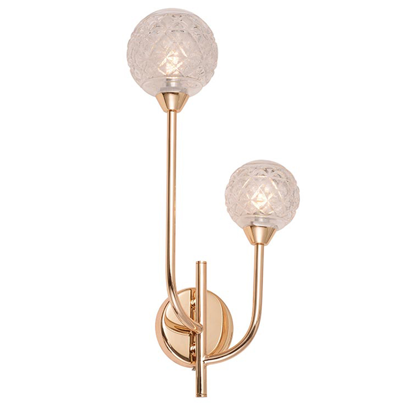 Бра Aella Glass Balls Sconce Прозрачный Золотой в Барнауле | Loft Concept 