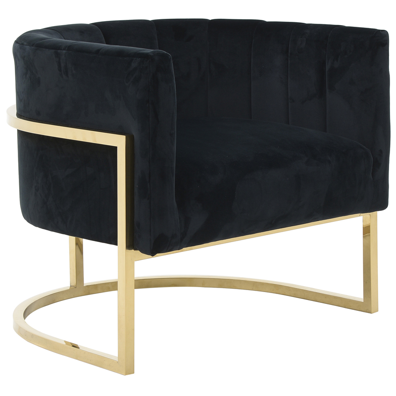 Кресло Accent Velvet chair black Черный Глянцевое золото Кресло Accent Velvet chair black Черный Глянцевое золото в Барнауле | Loft Concept