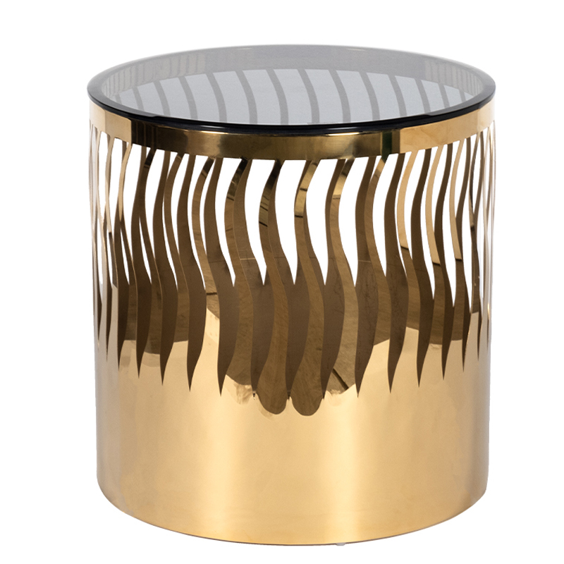 Приставной стол Emerson Side Table Глянцевое золото Стекло Смок Приставной стол Emerson Side Table Глянцевое золото Стекло Смок в Барнауле | Loft Concept