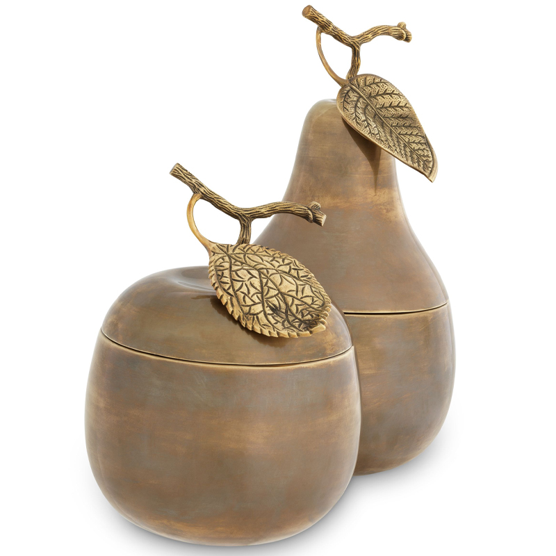 Комплект шкатулок Eichholtz Box Apple & Pear set of 2 brass Винтажная латунь Комплект шкатулок Eichholtz Box Apple & Pear set of 2 brass Винтажная латунь в Барнауле | Loft Concept