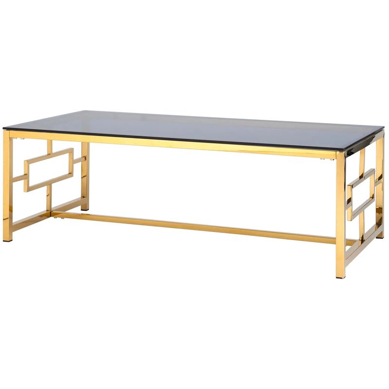 Столик кофейный Milan Tables Gold Золотой Стекло Смок Столик кофейный Milan Tables Gold Золотой Стекло Смок в Барнауле | Loft Concept