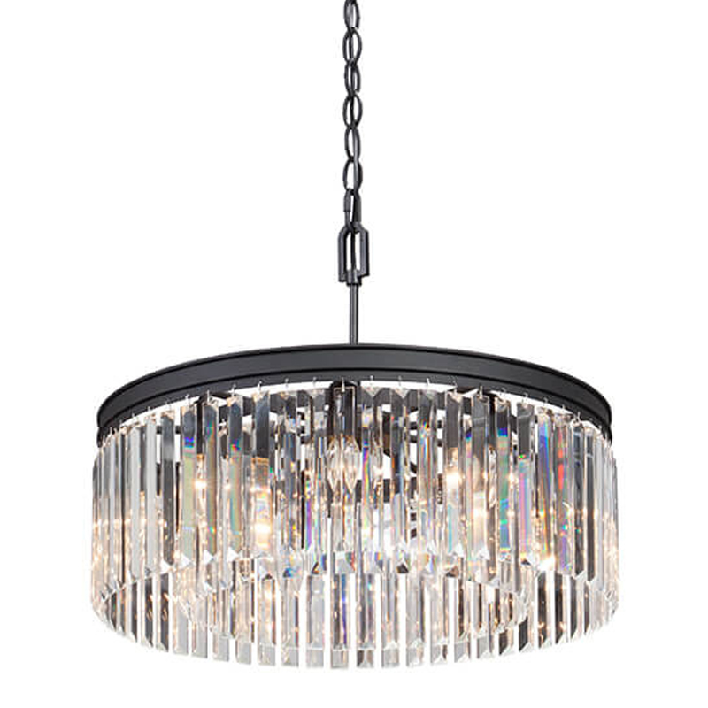 Люстра RH Rhys CLEAR GLASS Prism Round Chandelier прозрачное стекло 40 Черный матовый Люстра RH Rhys CLEAR GLASS Prism Round Chandelier прозрачное стекло 40 Черный матовый в Барнауле | Loft Concept