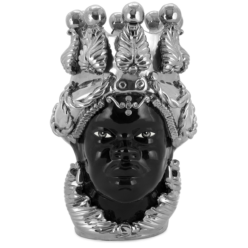 Ваза VASE MORO LADY BIG DREAMS silver Черный Серебряный Ваза VASE MORO LADY BIG DREAMS silver Черный Серебряный в Барнауле | Loft Concept