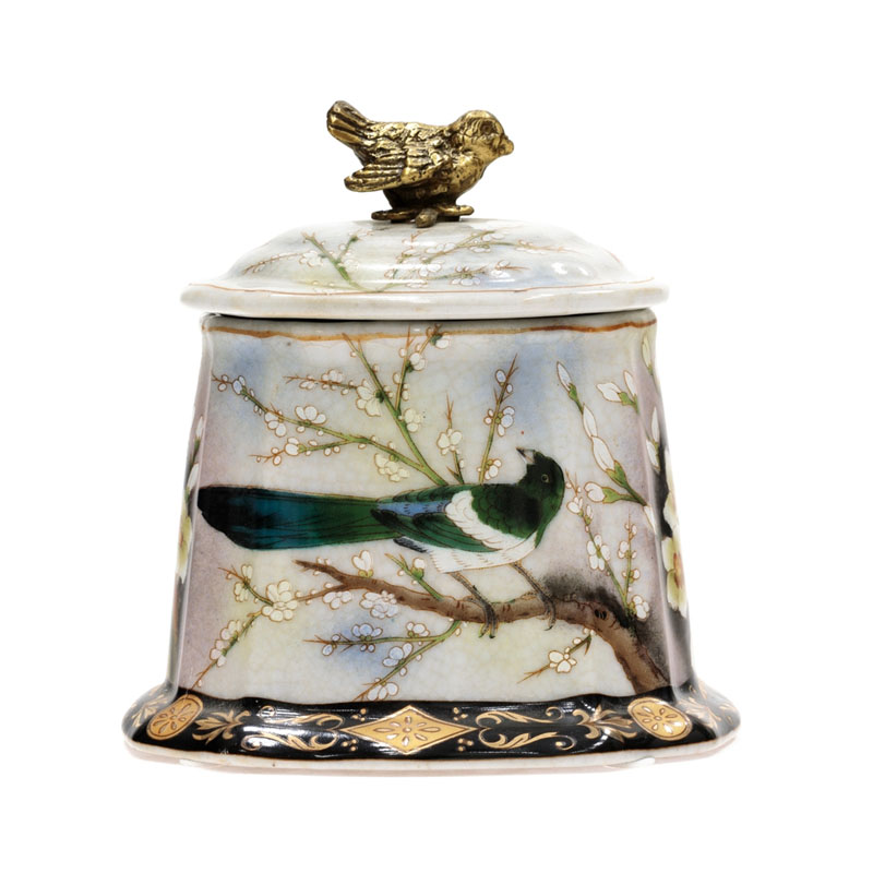 Шкатулка Round Box Colored Bird Мульти Бронза Шкатулка Round Box Colored Bird Мульти Бронза в Барнауле | Loft Concept