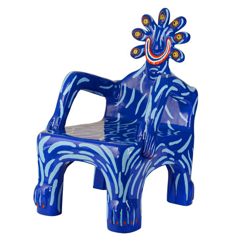 Кресло COBALT CREATURE ARMCHAIR Синий Мульти Кресло COBALT CREATURE ARMCHAIR Синий Мульти в Барнауле | Loft Concept