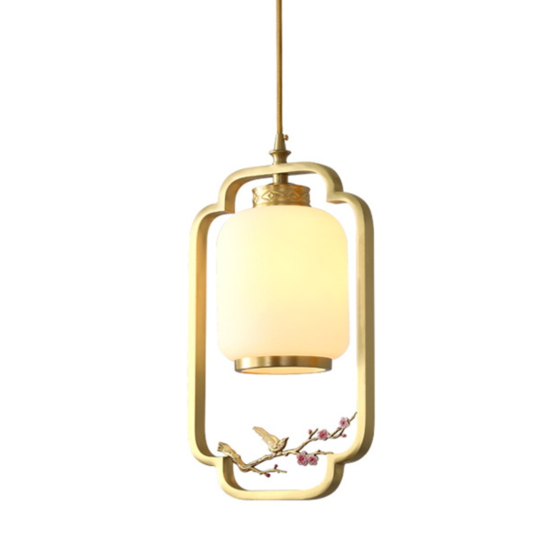 Подвесной светильник Sakura Branch Lantern Chandelier Латунь Белый Розовый Подвесной светильник Sakura Branch Lantern Chandelier Латунь Белый Розовый в Барнауле | Loft Concept