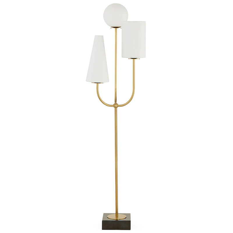 Торшер PARADISO FLOOR LAMP Белый Латунь Черный Мрамор Nero Торшер PARADISO FLOOR LAMP Белый Латунь Черный Мрамор Nero в Барнауле | Loft Concept