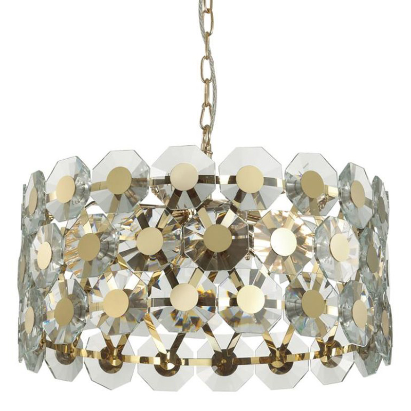 Люстра Crystal Octagons Gold Золотой Прозрачное Стекло Люстра Crystal Octagons Gold Золотой Прозрачное Стекло в Барнауле | Loft Concept