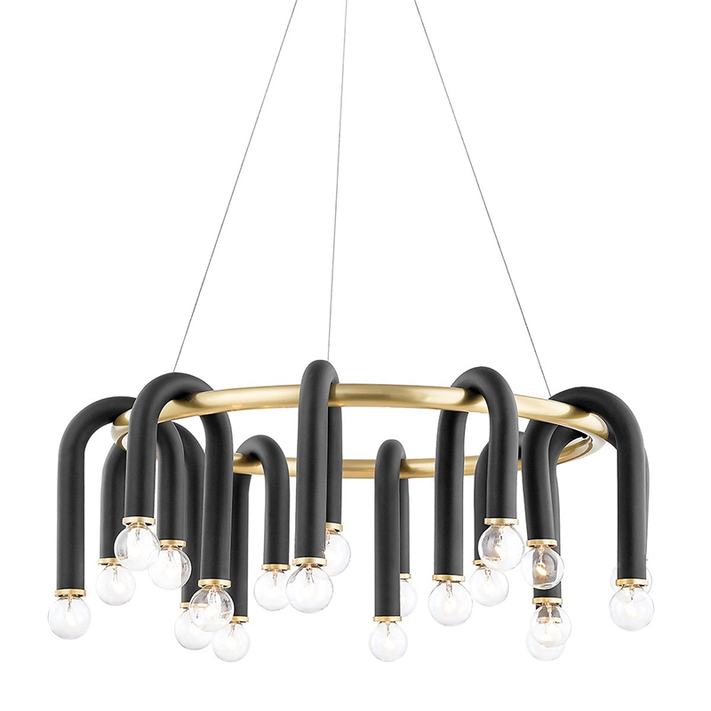Люстра Paulson floppy chandelier round gold Черный Золотой Люстра Paulson floppy chandelier round gold Черный Золотой в Барнауле | Loft Concept