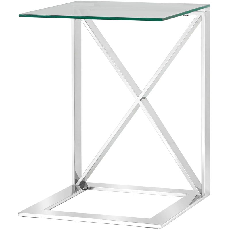 Стол приставной Lanzheron Collection Silver Серебряный Прозрачное Стекло Стол приставной Lanzheron Collection Silver Серебряный Прозрачное Стекло в Барнауле | Loft Concept