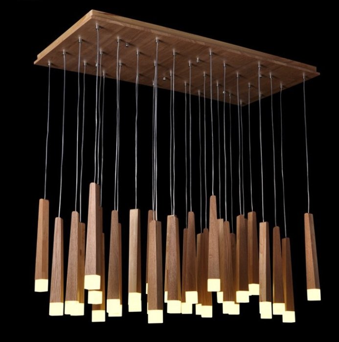 Люстра Wooden Glowworm Square Люстра Wooden Glowworm Square в Барнауле | Loft Concept