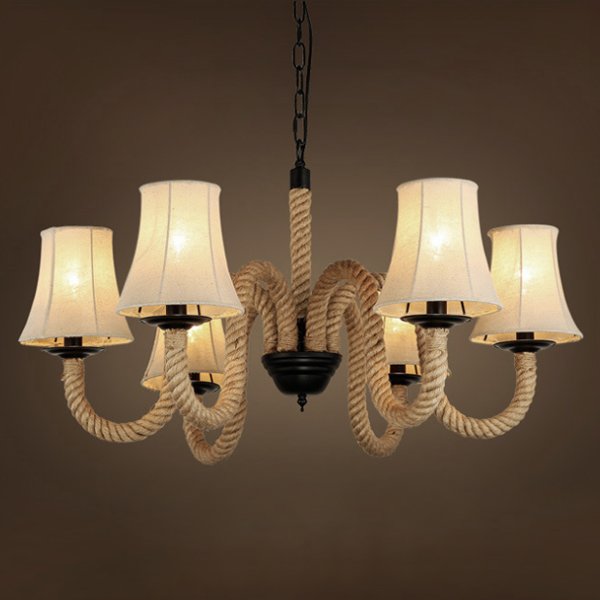 Люстра Loft Rope Chandelier 6 Бежевый в Барнауле | Loft Concept 