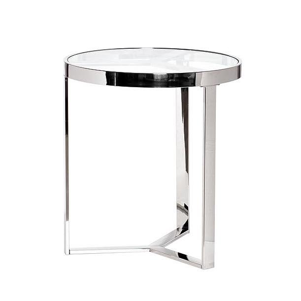 Приставной стол Neoclassic Tee Silver Хром Прозрачное Стекло Приставной стол Neoclassic Tee Silver Хром Прозрачное Стекло в Барнауле | Loft Concept