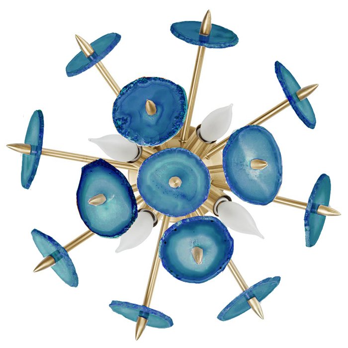 Бра Emporium Blue Agate Burst Sconce Brass Латунь Синий Бра Emporium Blue Agate Burst Sconce Brass Латунь Синий в Барнауле | Loft Concept