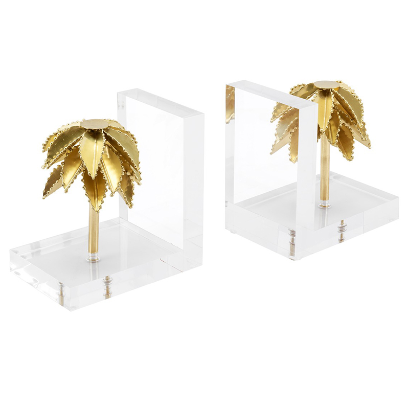 Держатель для книг BOOKEND PALMERY SET 2PCS Прозрачный Латунь Держатель для книг BOOKEND PALMERY SET 2PCS Прозрачный Латунь в Барнауле | Loft Concept