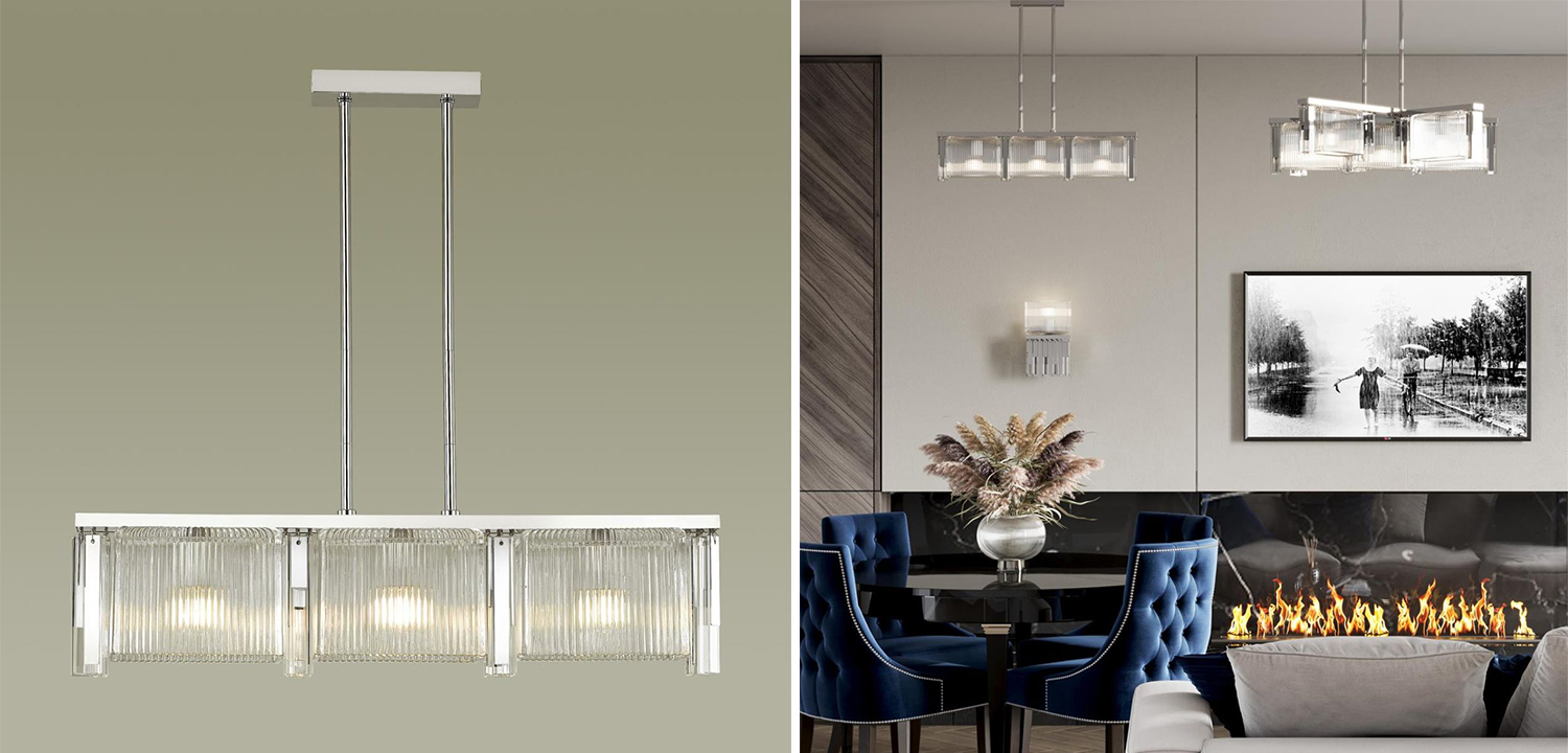 Люстра Madelen Chrome Linear Chandelier - фото