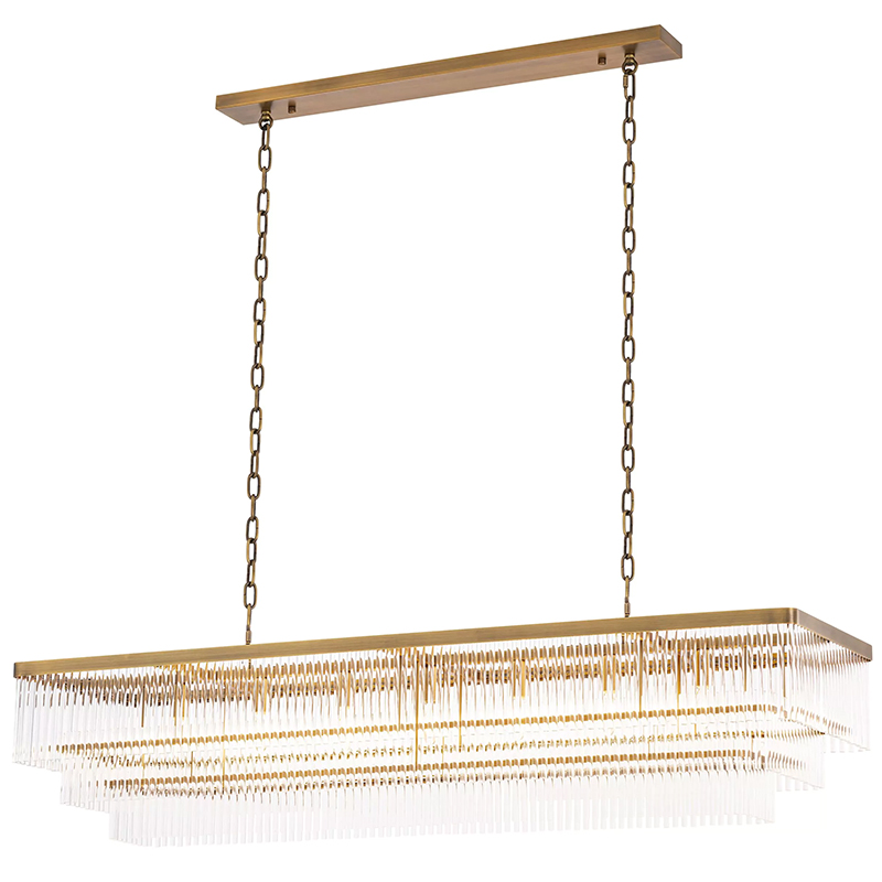 Люстра Eichholtz Chandelier East Rectangular Латунь Прозрачное Стекло Люстра Eichholtz Chandelier East Rectangular Латунь Прозрачное Стекло в Барнауле | Loft Concept