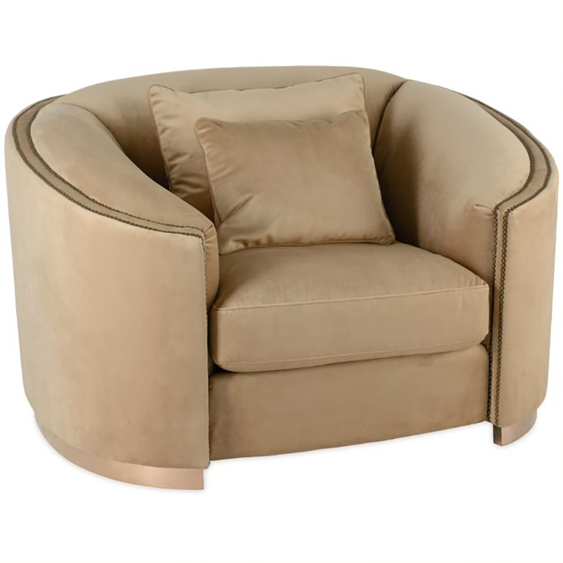 Кресло Maynard Armchair Бежево-серый Медь Кресло Maynard Armchair Бежево-серый Медь в Барнауле | Loft Concept