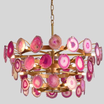 Люстра Agate Burst Chandelier 3 Round pink Розовый пастельный Золотой Люстра Agate Burst Chandelier 3 Round pink Розовый пастельный Золотой в Барнауле | Loft Concept