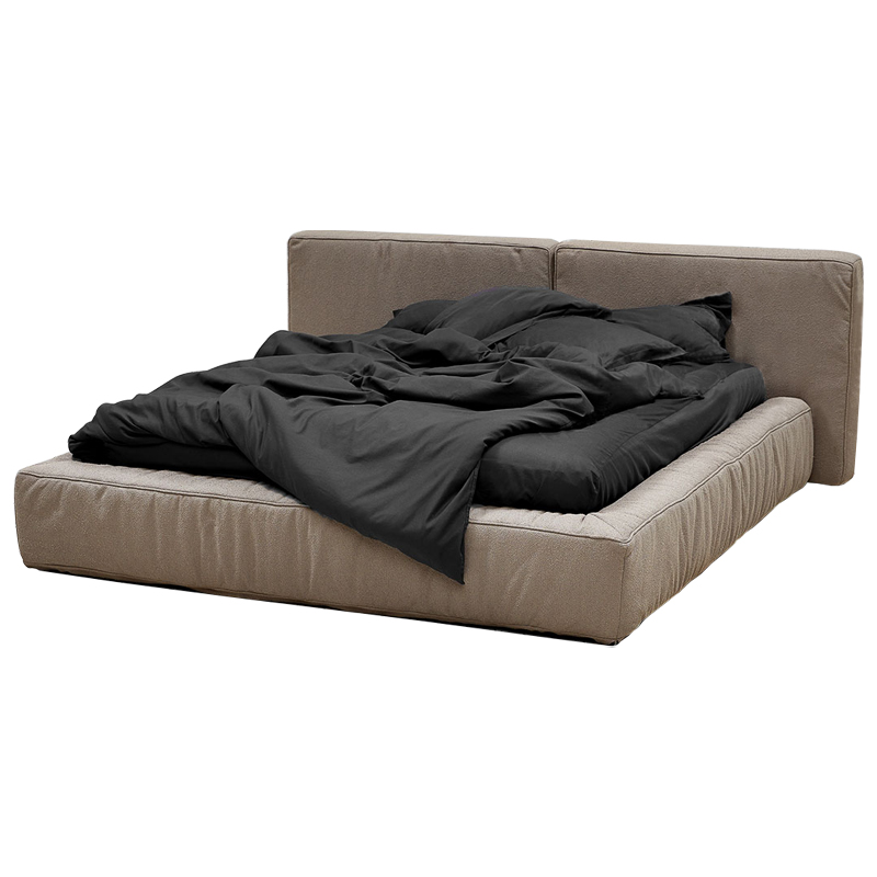 Кровать двуспальная с подъёмным механизмом Madelyn Bed Beige Gray Бежево-серый Кровать двуспальная с подъёмным механизмом Madelyn Bed Beige Gray Бежево-серый в Барнауле | Loft Concept
