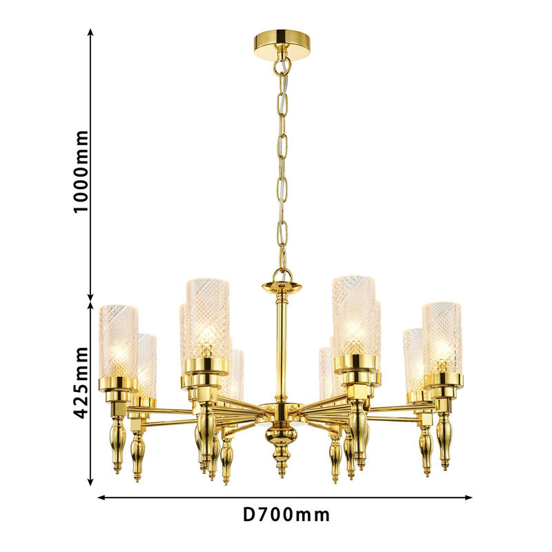 Люстра золотого цвета Balusters D70 см Люстра золотого цвета Balusters D70 см в Барнауле