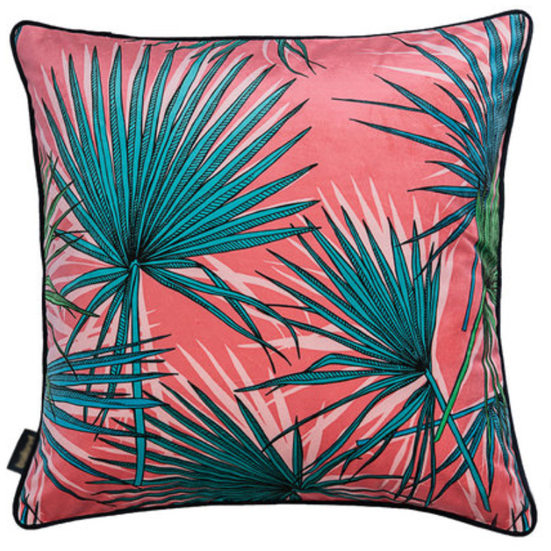 Подушка Palm Leaf Розовый Бирюзовый Подушка Palm Leaf Розовый Бирюзовый в Барнауле | Loft Concept