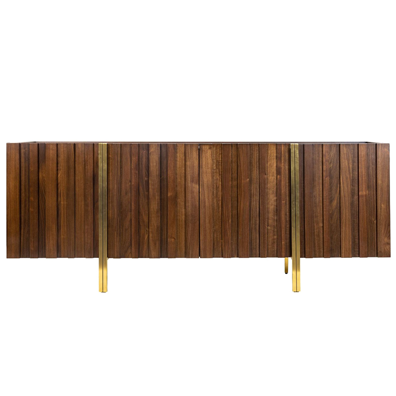 Комод с мраморной столешницей Walnut Veneer Коричневый Белый Латунь Комод с мраморной столешницей Walnut Veneer Коричневый Белый Латунь в Барнауле | Loft Concept