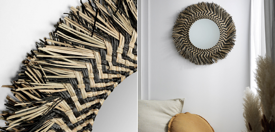Зеркало сплетенное вручную Handmade Mirror Dark Safari Зеркало сплетенное вручную Handmade Mirror Dark Safari - Loft-Concept в Барнауле