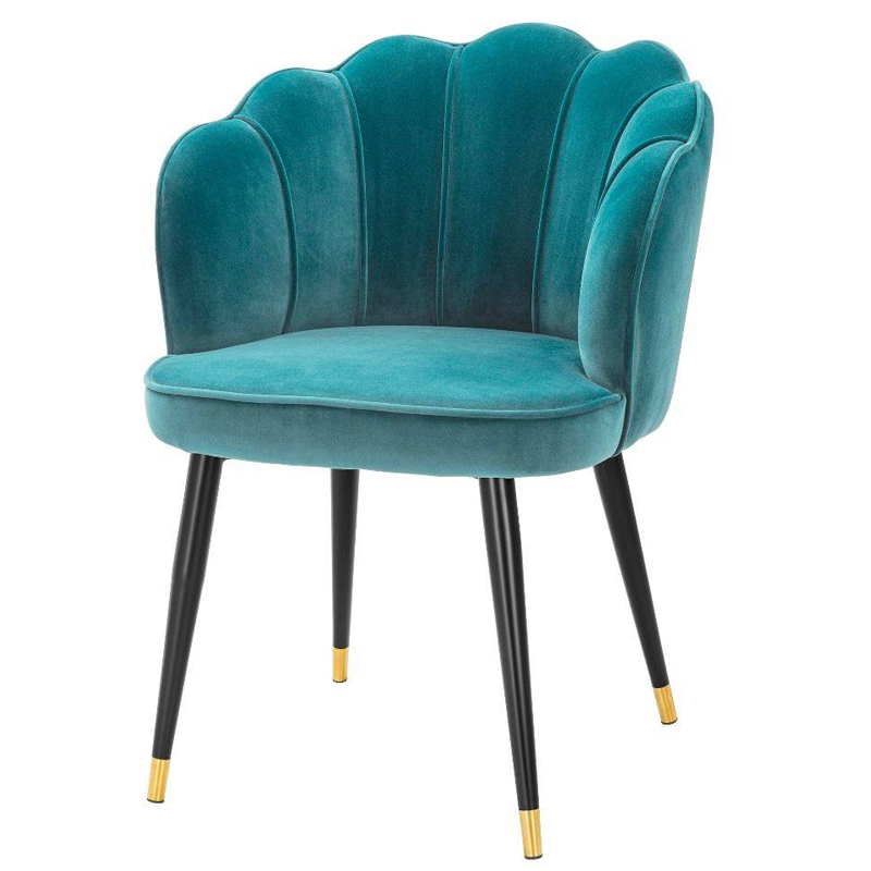 Стул Eichholtz Dining Chair Bristol sea green Бирюзовый Черный Латунь Стул Eichholtz Dining Chair Bristol sea green Бирюзовый Черный Латунь в Барнауле | Loft Concept