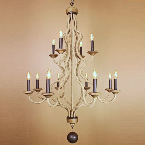 Люстра Loft Rope 12 Chandelier Коричневый Люстра Loft Rope 12 Chandelier Коричневый в Барнауле | Loft Concept