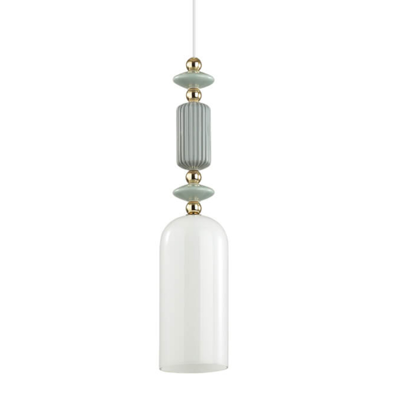 Подвесной светильник Iris hanging lamp gray Белое матовое стекло Серый Подвесной светильник Iris hanging lamp gray Белое матовое стекло Серый в Барнауле | Loft Concept
