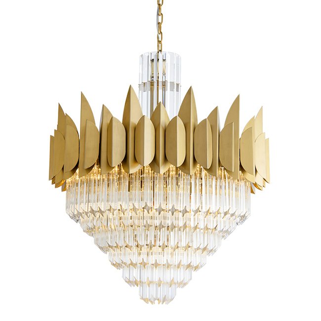 Подвесной светильник KEBO KING CHANDELIER six cascades Латунь Прозрачное Стекло в Барнауле | Loft Concept 