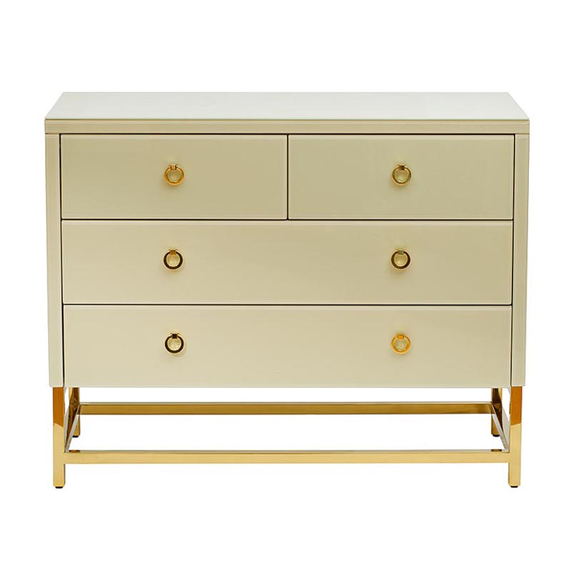 Комод в стиле модерн Marinella Beige Commode Бежевый Бежевый Золотой Комод в стиле модерн Marinella Beige Commode Бежевый Бежевый Золотой в Барнауле | Loft Concept