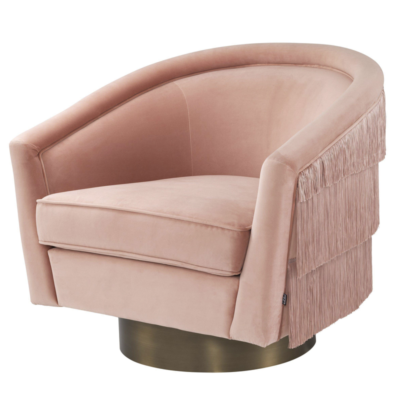 Кресло Eichholtz Swivel Chair Le Vante Savona nude Розовый пастельный Матовая латунь Кресло Eichholtz Swivel Chair Le Vante Savona nude Розовый пастельный Матовая латунь в Барнауле | Loft Concept