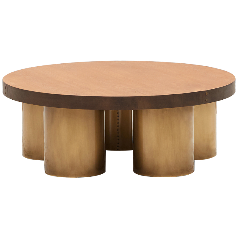 Круглый кофейный стол Stokes Coffee Table Латунь Коричневый Древесина Круглый кофейный стол Stokes Coffee Table Латунь Коричневый Древесина в Барнауле | Loft Concept