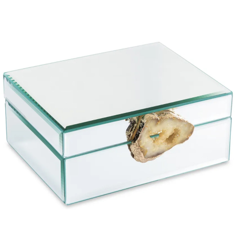 Шкатулка Glass Agate Box Зеркало Бежевый Шкатулка Glass Agate Box Зеркало Бежевый в Барнауле | Loft Concept