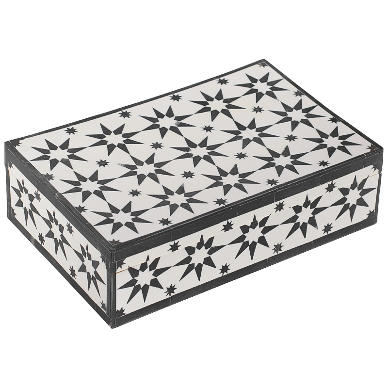 Шкатулка Stars Bone Inlay Черно-белый в Барнауле | Loft Concept 
