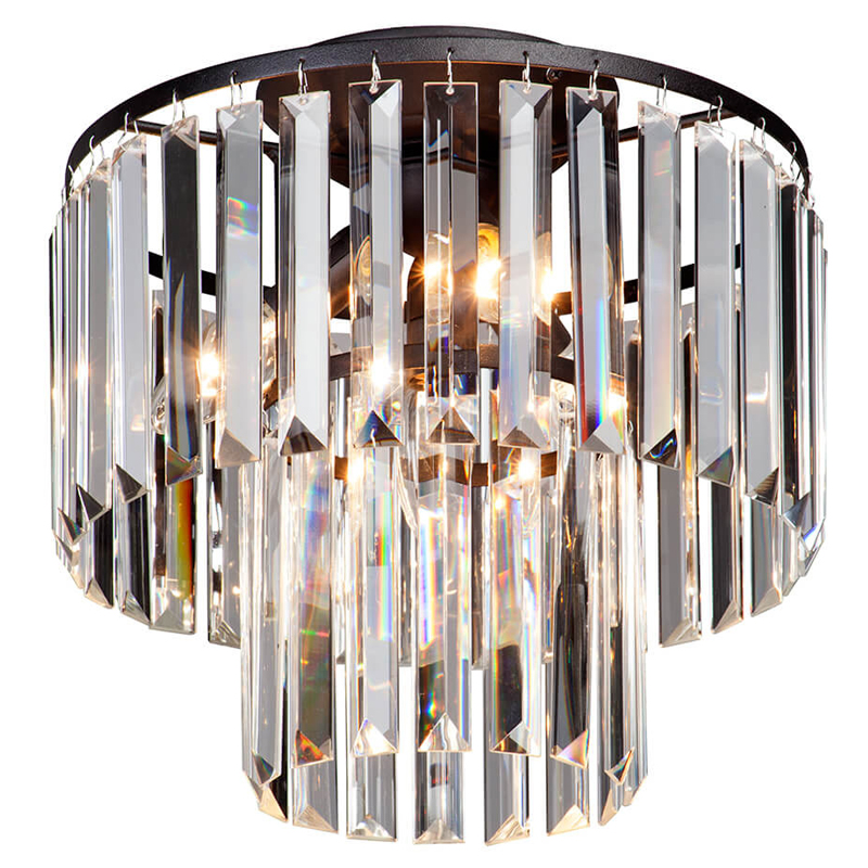 Потолочный светильник ODEON CLEAR GLASS 2-TIER диаметр 31 см Черный Прозрачное Стекло Потолочный светильник ODEON CLEAR GLASS 2-TIER диаметр 31 см Черный Прозрачное Стекло в Барнауле | Loft Concept