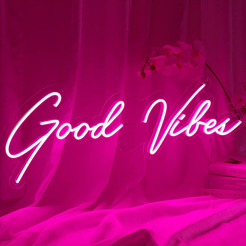 Неоновая настенная лампа Good Vibes Neon Wall Lamp Прозрачный Розовый Неоновая настенная лампа Good Vibes Neon Wall Lamp Прозрачный Розовый в Барнауле | Loft Concept