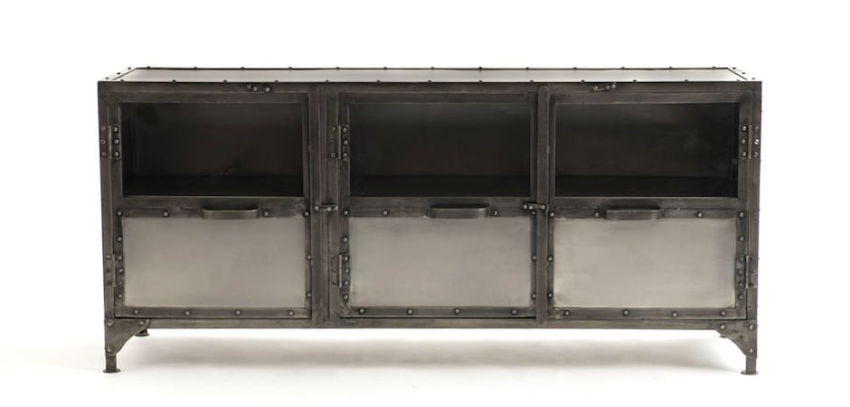 Комод металлический Industrial Steampunk Nickel 3 Door Сoncole Комод металлический Industrial Steampunk Nickel 3 Door Сoncole - Loft-Concept в Барнауле